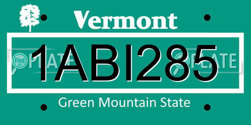 1ABI285 Vermont License Plate