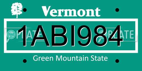 1ABI984 Vermont License Plate