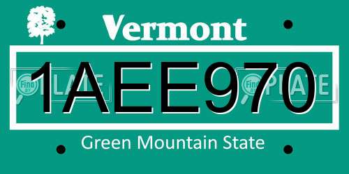 1AEE970 Vermont License Plate