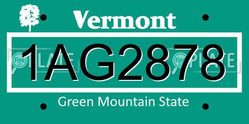 1AG2878 Vermont License Plate