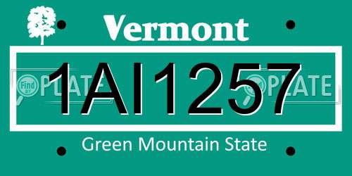 1AI1257 Vermont License Plate