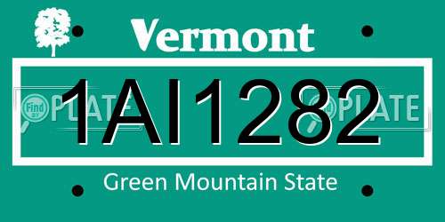1AI1282 Vermont License Plate