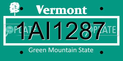 1AI1287 Vermont License Plate