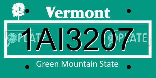 1AI3207 Vermont License Plate