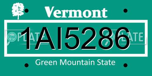 1AI5286 Vermont License Plate