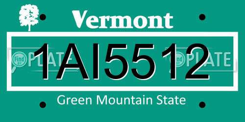 1AI5512 Vermont License Plate