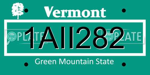1AII282 Vermont License Plate