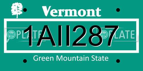 1AII287 Vermont License Plate