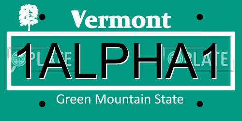 1ALPHA1 Vermont License Plate