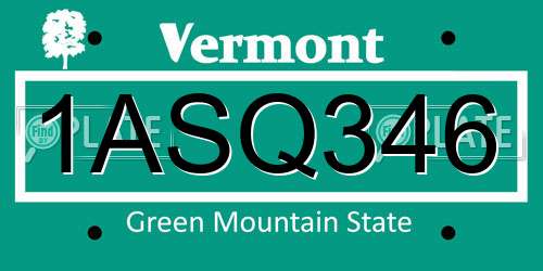 1ASQ346 Vermont License Plate