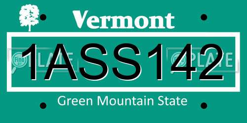 1ASS142 Vermont License Plate