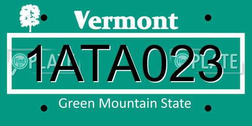 1ATA023 Vermont License Plate