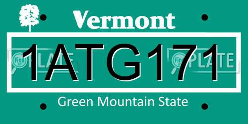 1ATG171 Vermont License Plate