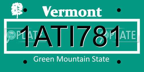 1ATI781 Vermont License Plate