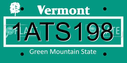 1ATS198 Vermont License Plate