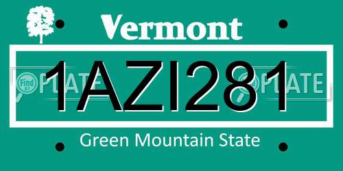 1AZI281 Vermont License Plate