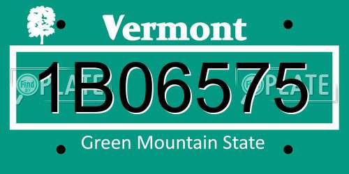 1B06575 Vermont License Plate