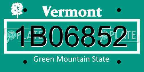 1B06852 Vermont License Plate