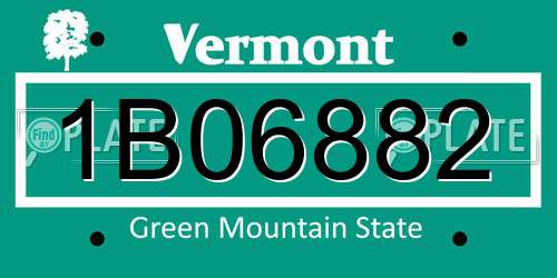 1B06882 Vermont License Plate