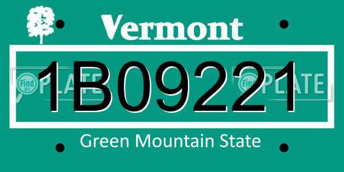 1B09221 Vermont License Plate