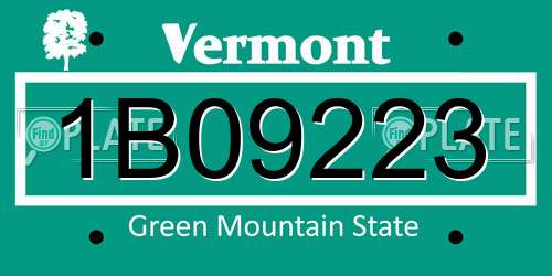 1B09223 Vermont License Plate