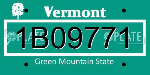 1B09771 Vermont License Plate