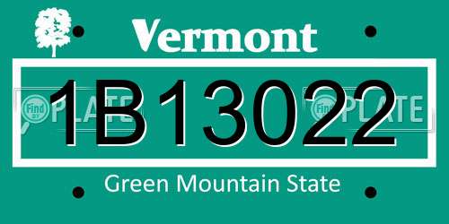 1B13022 Vermont License Plate