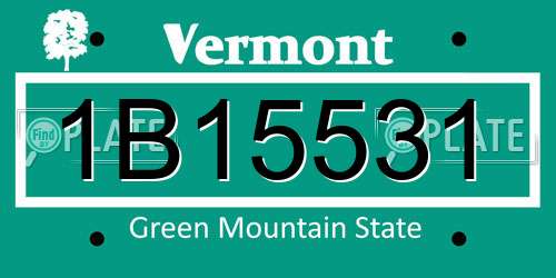1B15531 Vermont License Plate