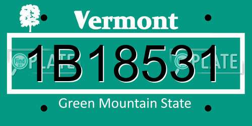 1B18531 Vermont License Plate
