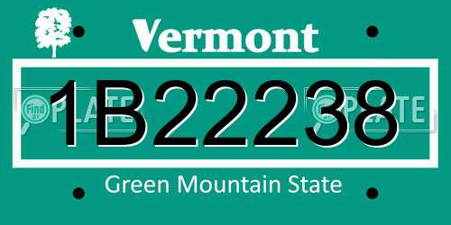 1B22238 Vermont License Plate