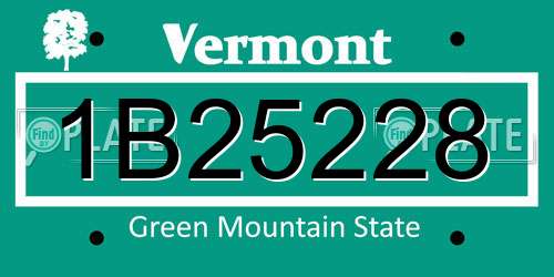 1B25228 Vermont License Plate