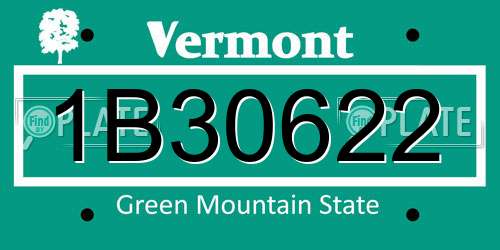 1B30622 Vermont License Plate