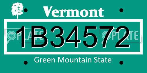 1B34572 Vermont License Plate