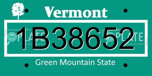 1B38652 Vermont License Plate