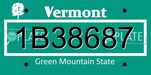 1B38687 Vermont License Plate
