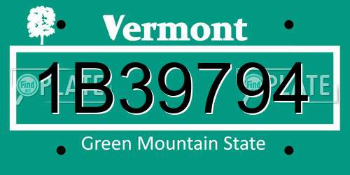 1B39794 Vermont License Plate