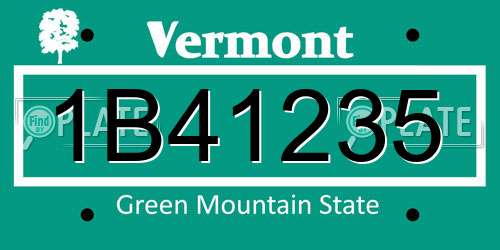 1B41235 Vermont License Plate