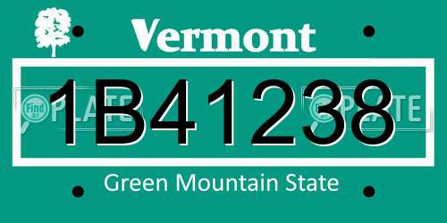1B41238 Vermont License Plate