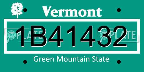 1B41432 Vermont License Plate