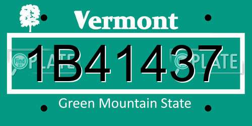 1B41437 Vermont License Plate