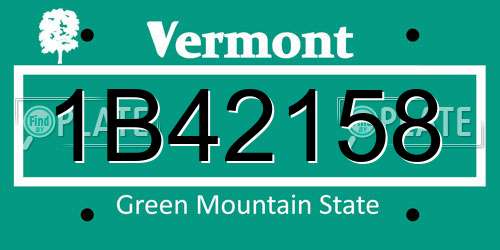 1B42158 Vermont License Plate