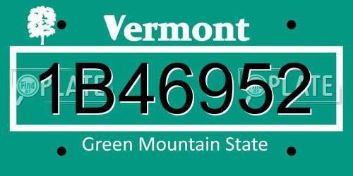 1B46952 Vermont License Plate