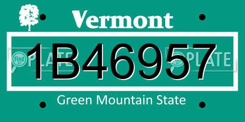 1B46957 Vermont License Plate