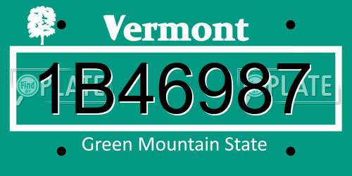 1B46987 Vermont License Plate