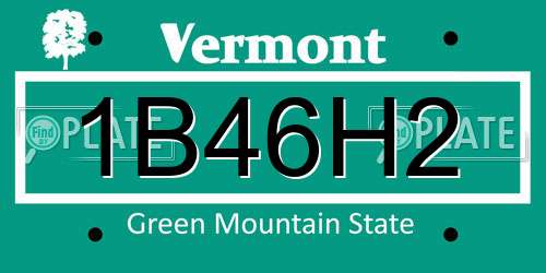 1B46H2 Vermont License Plate