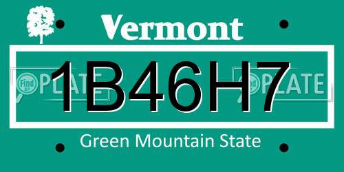 1B46H7 Vermont License Plate