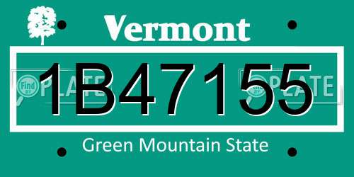 1B47155 Vermont License Plate