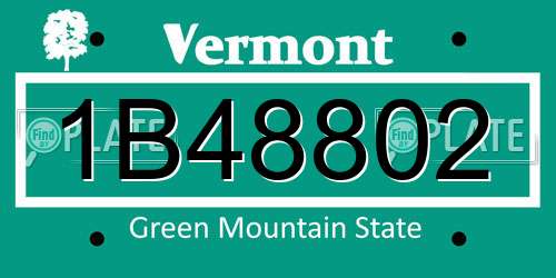 1B48802 Vermont License Plate
