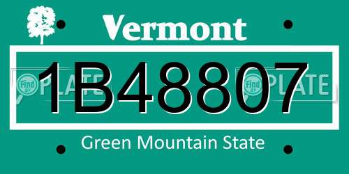 1B48807 Vermont License Plate