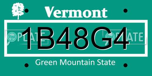 1B48G4 Vermont License Plate